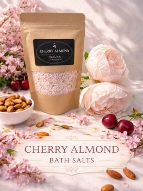 Cherry Almond Bath Salts - Pink Soothing Bath Soak